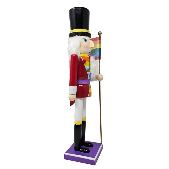 Rainbow LGBTQ Pride Solider Nutcracker 16" Wood  - Christmas Gift - Picture 3 of 5